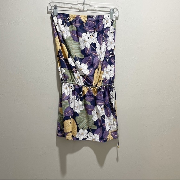 TRACK & FIELD BRAZIL Women’s Strapless Quick Dry Swim Cover Tie Waist Floral S - Picture 1 of 5